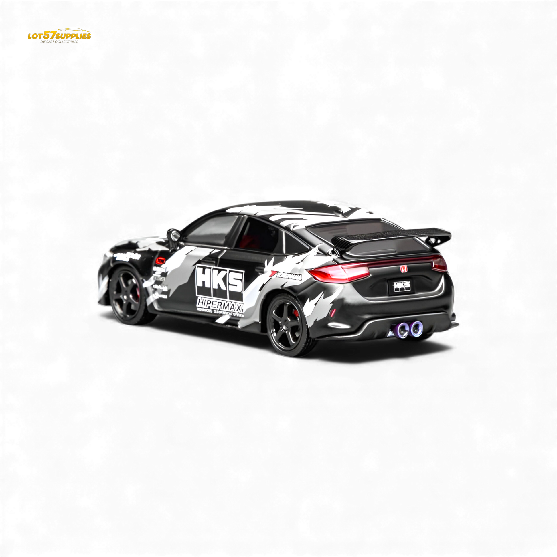 Motorhelix Honda Civic Type R FL5 Black HKS 1:64 Diecast Model