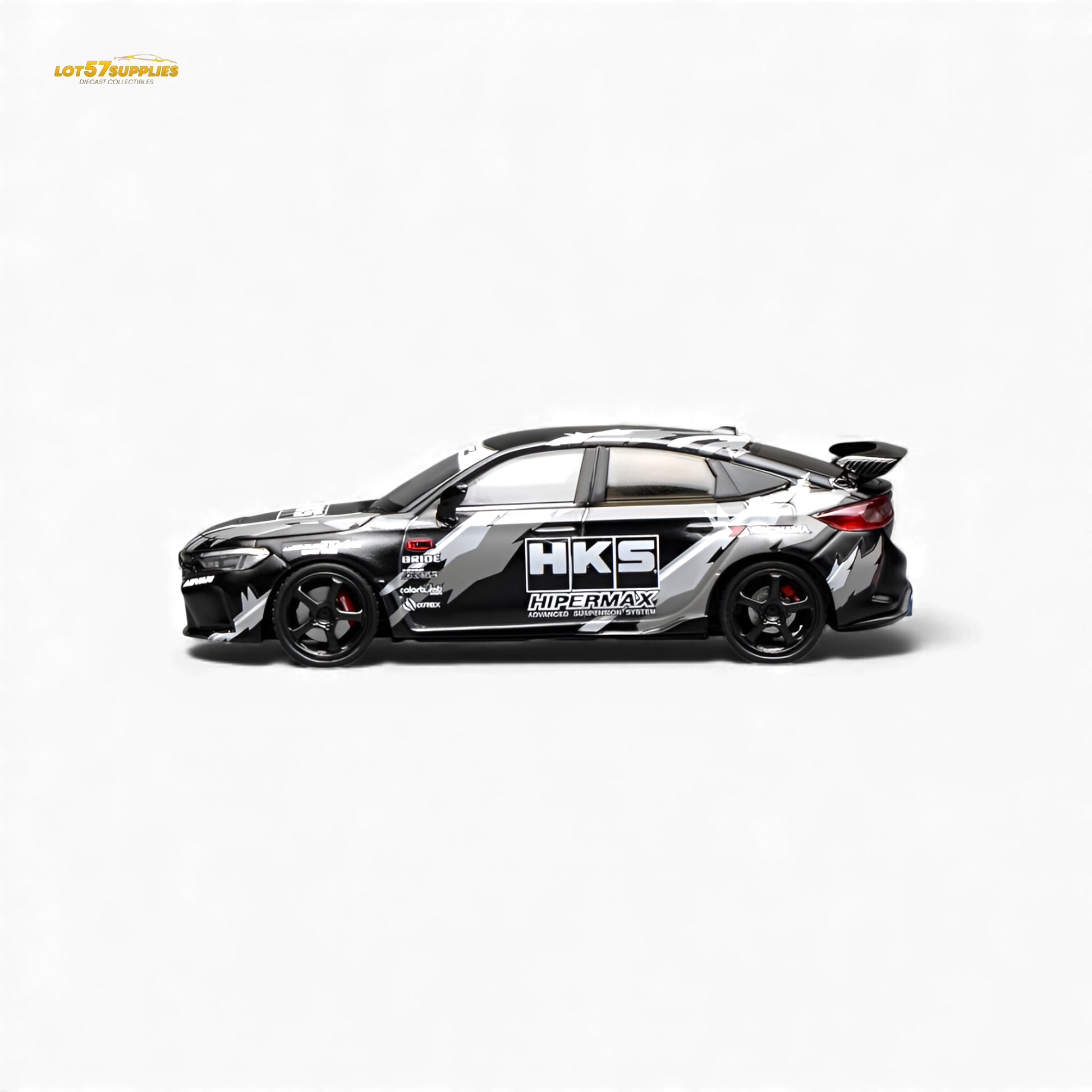 Motorhelix Honda Civic Type R FL5 Black HKS 1:64 Diecast Model