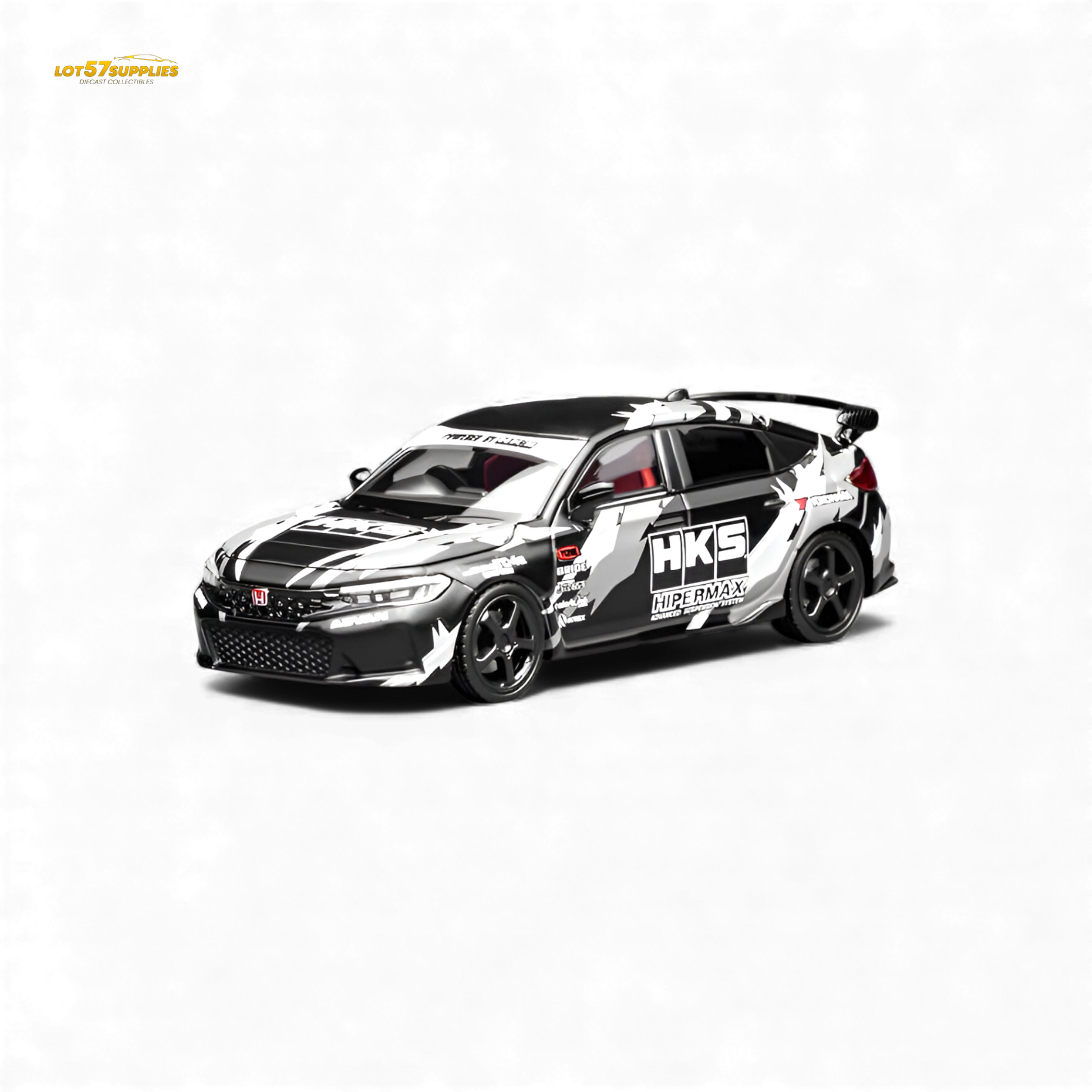 Motorhelix Honda Civic Type R FL5 Black HKS 1:64 Diecast Model