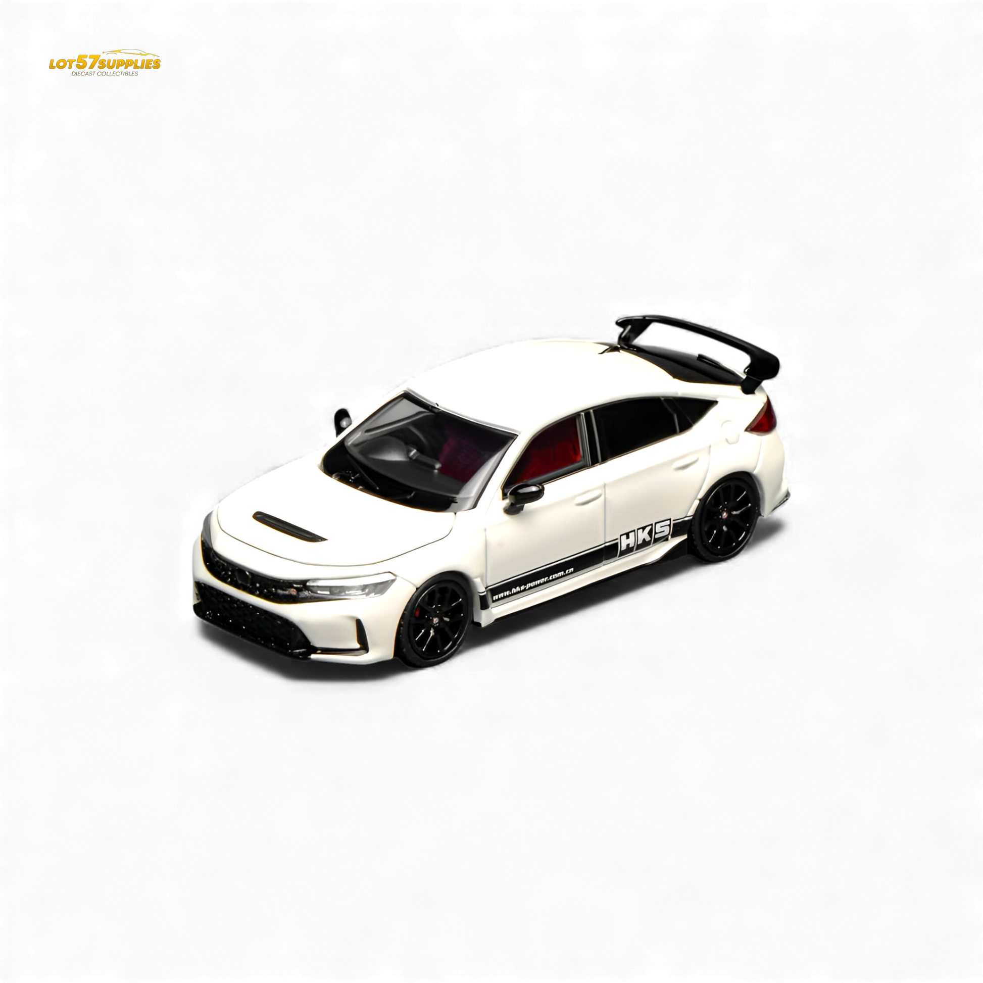 Motorhelix Honda Civic Type R FL5 HKS White 1:64 Diecast Model