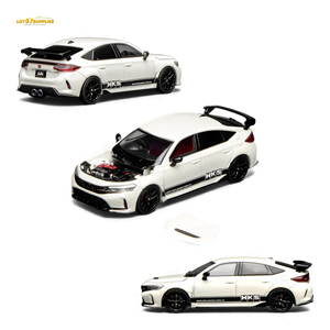 (Pre-Order) Motorhelix Civic Type R FL5 - HKS White 1:64