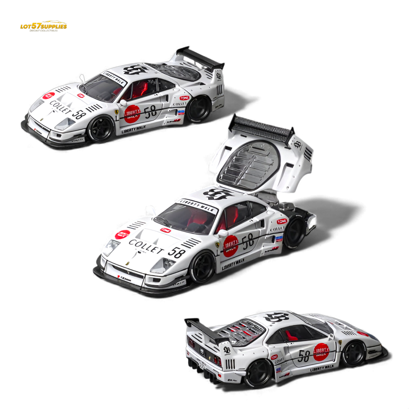 (Pre-Order) Star Models Ferrari F40 LB-Works - White Collet 58# 1:64