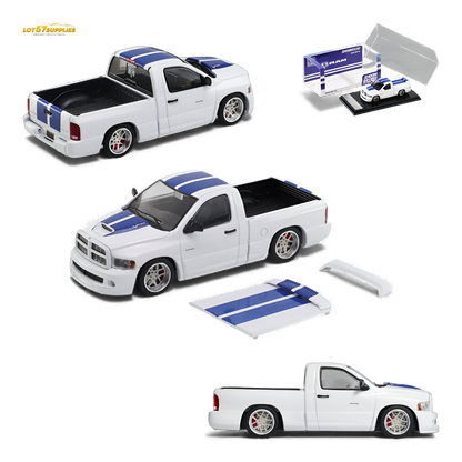 (Pre-Order) GCD Dodge RAM SRT-10 - White Blue Stripe (LHD) 1:64
