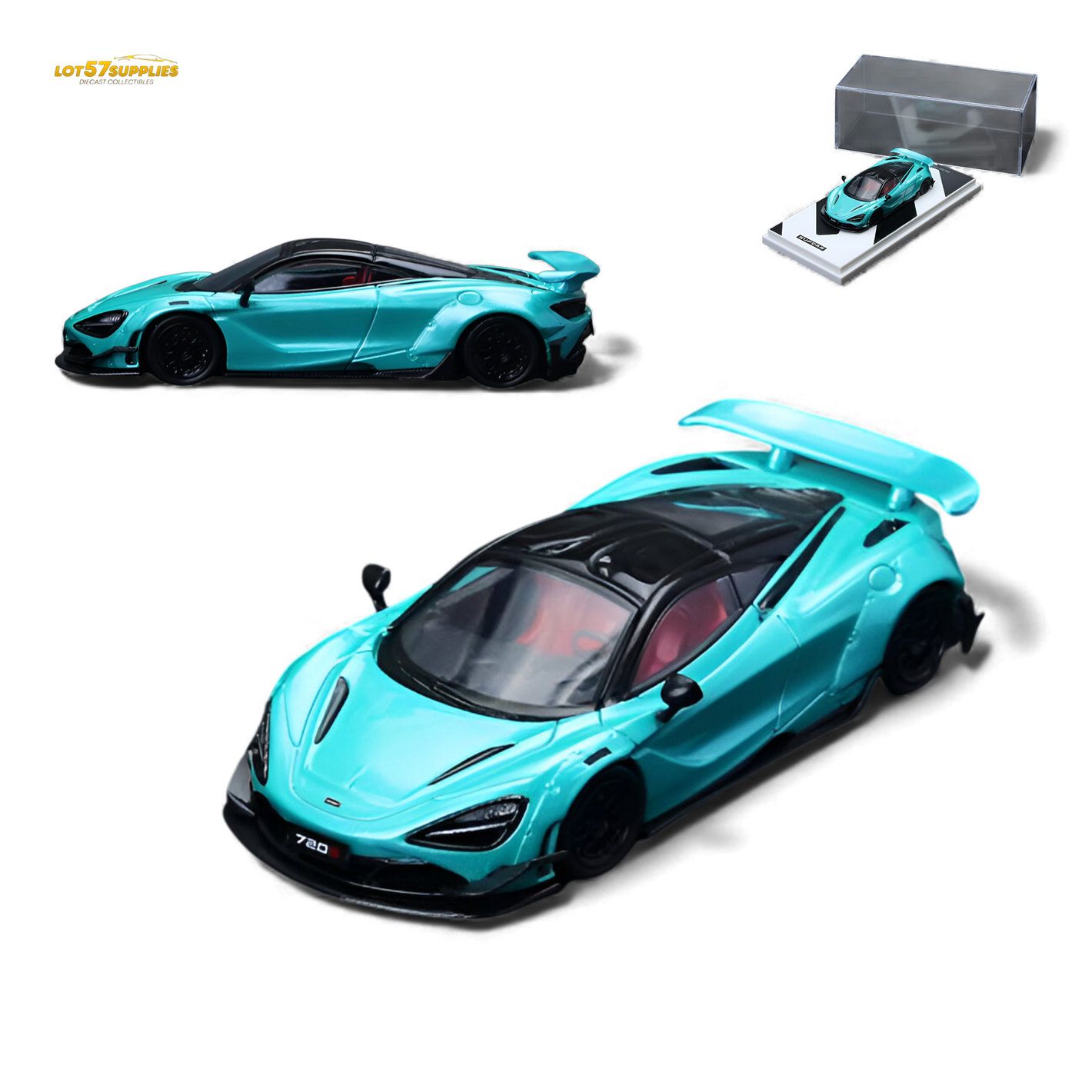 SC McLaren 720S Cyan Blue 1:64 Diecast Model