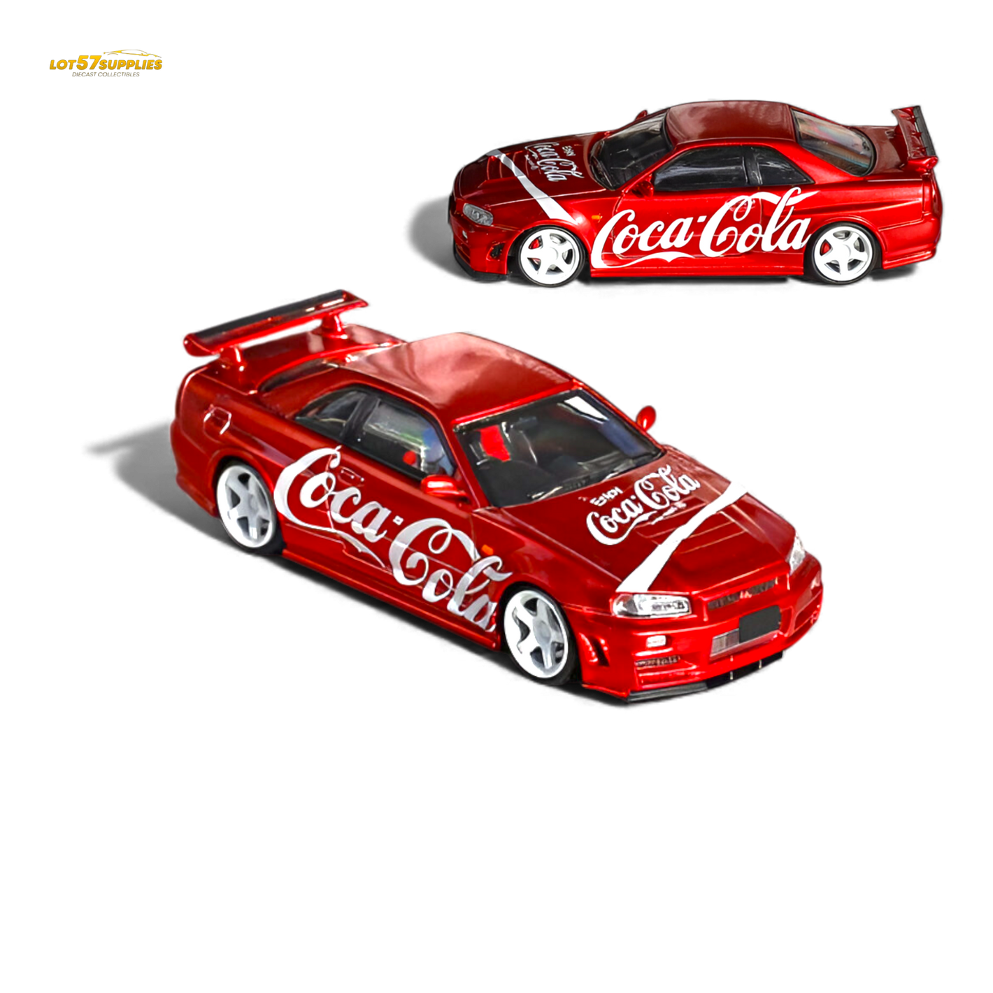 Fuji Nissan Skyline R34 GT-R Nismo Z-Tune Coca Cola 1:64 Diecast Model