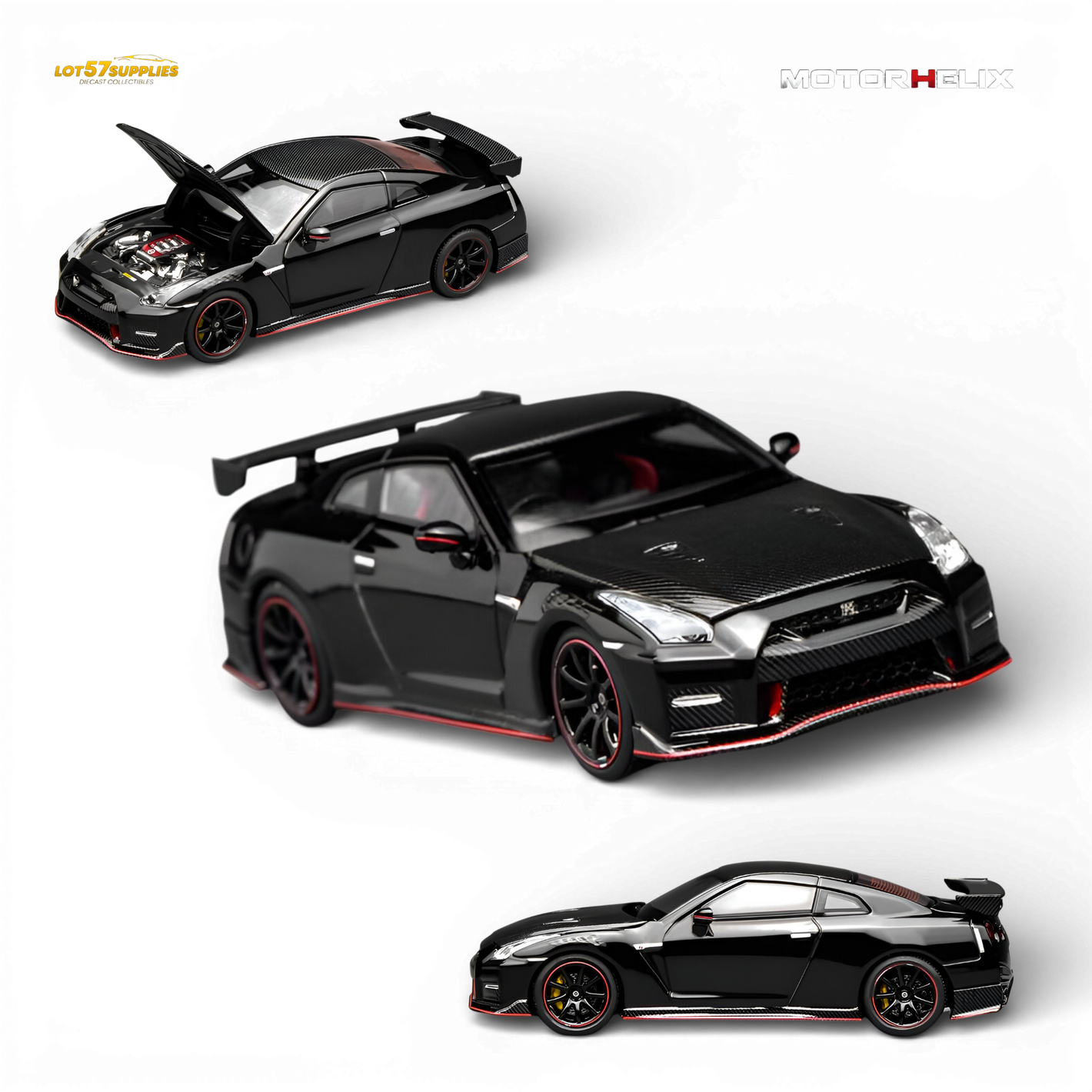 (Pre-Order) Motorhelix Nissan GT-R NISMO R35 Special Edition 2022 - Meteor Black Flake Pearl 1:64