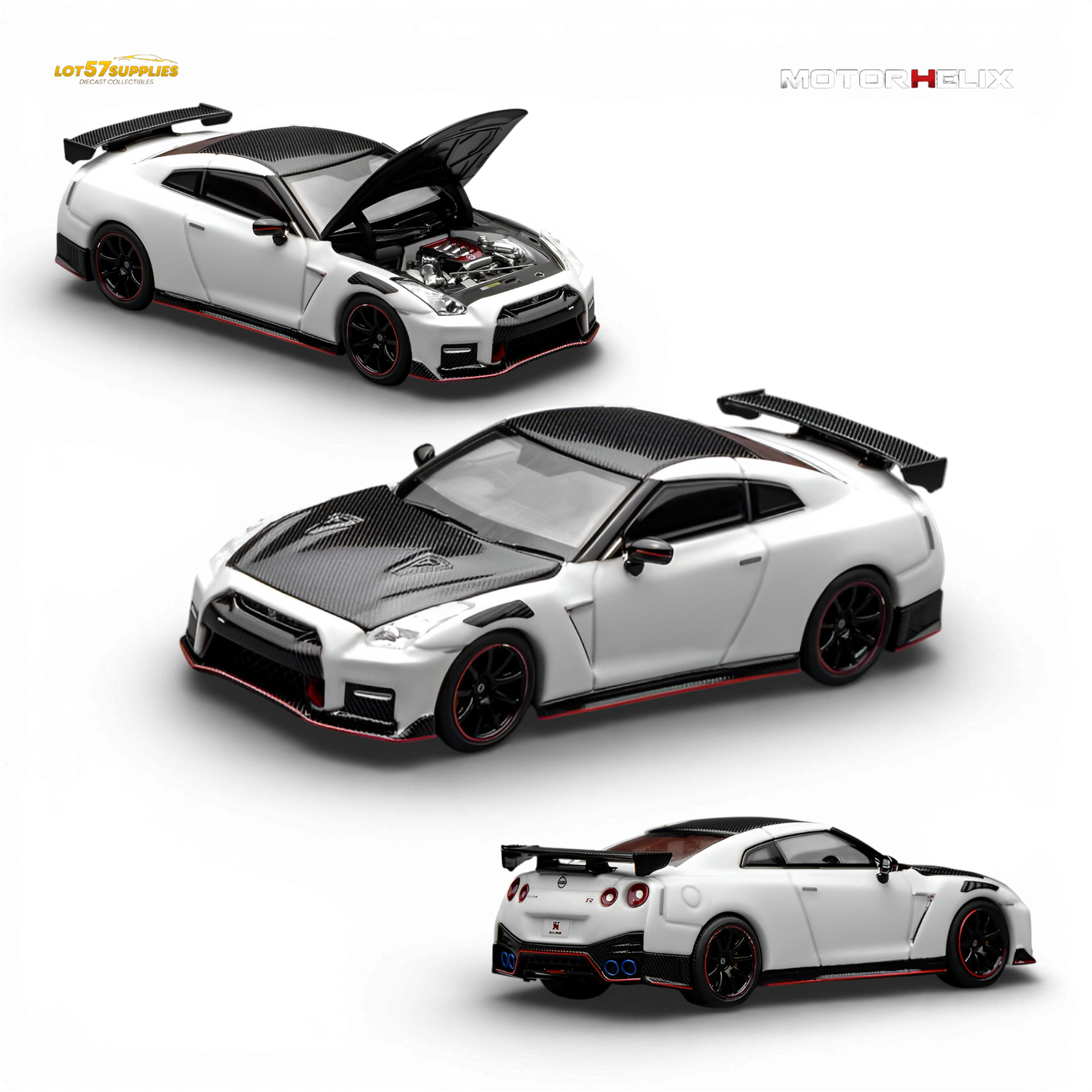 (Pre-Order) Motorhelix Nissan GT-R NISMO R35 Special Edition 2022 - Brilliant White Pearl 1:64