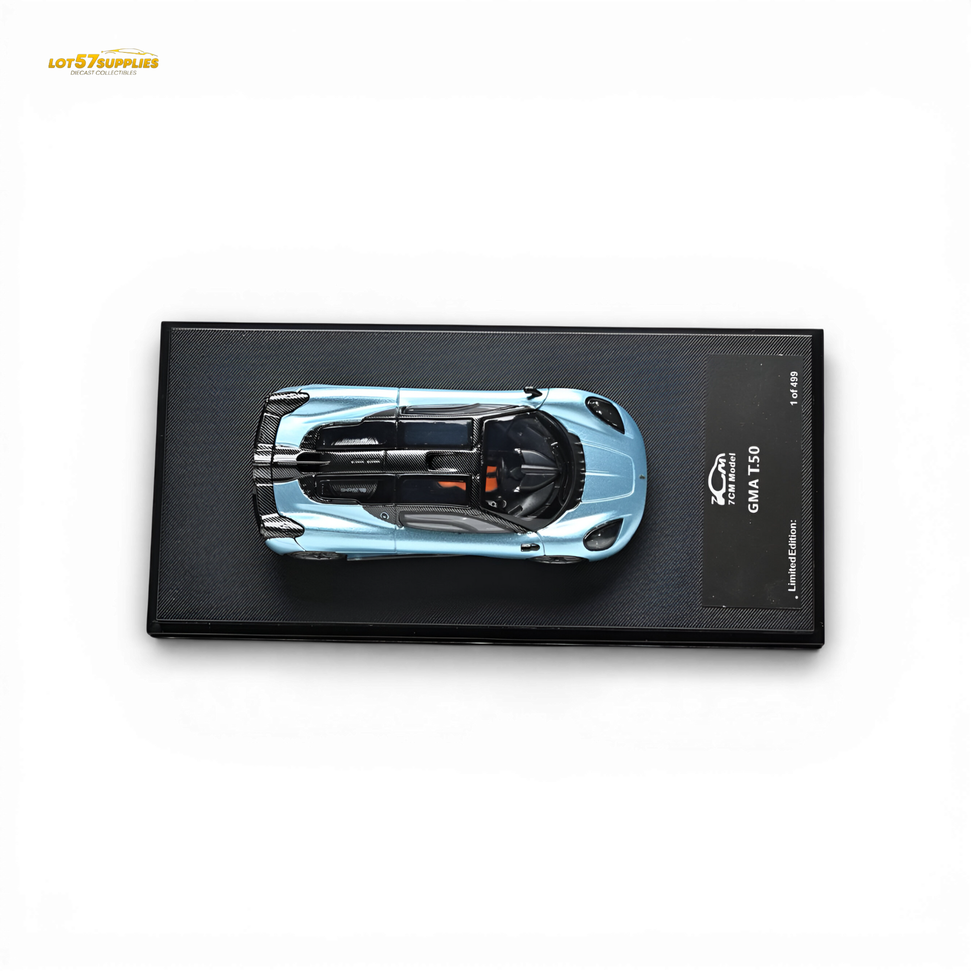 7cm Model Gordon Murray Automotive T.50 Hawaiian Blue 1:64 Diecast Model