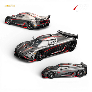 TPC Koenigsegg Agera RS Carbon Fiber Red Stripe 1:64 Diecast Model