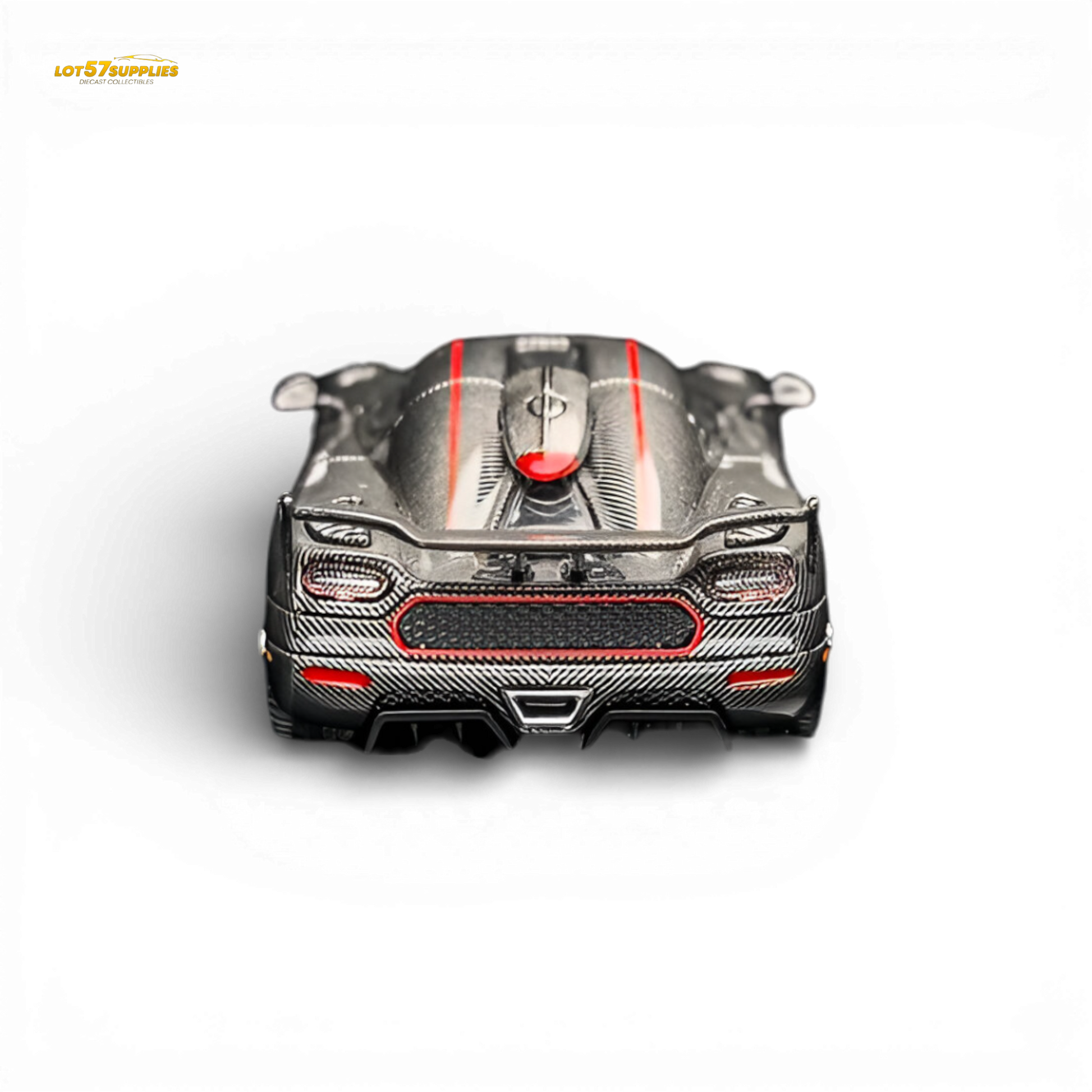 TPC Koenigsegg Agera RS Carbon Fiber Red Stripe 1:64 Diecast Model