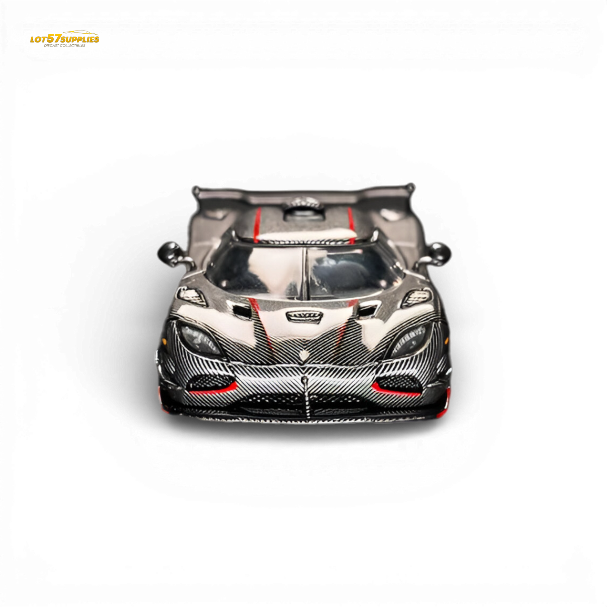 TPC Koenigsegg Agera RS Carbon Fiber Red Stripe 1:64 Diecast Model