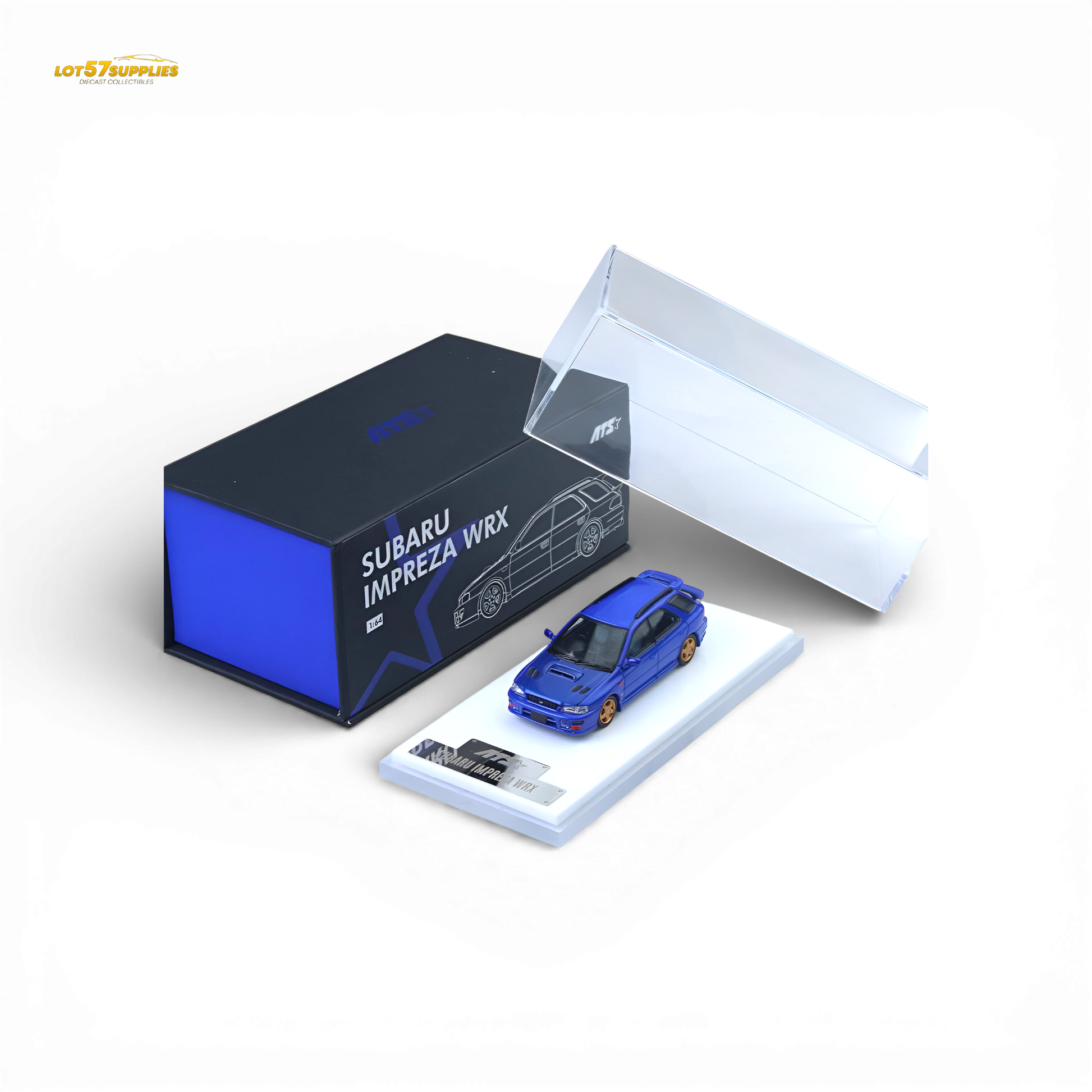 ATS Subaru Impreza WRX Metallic Blue 1:64 Diecast Model