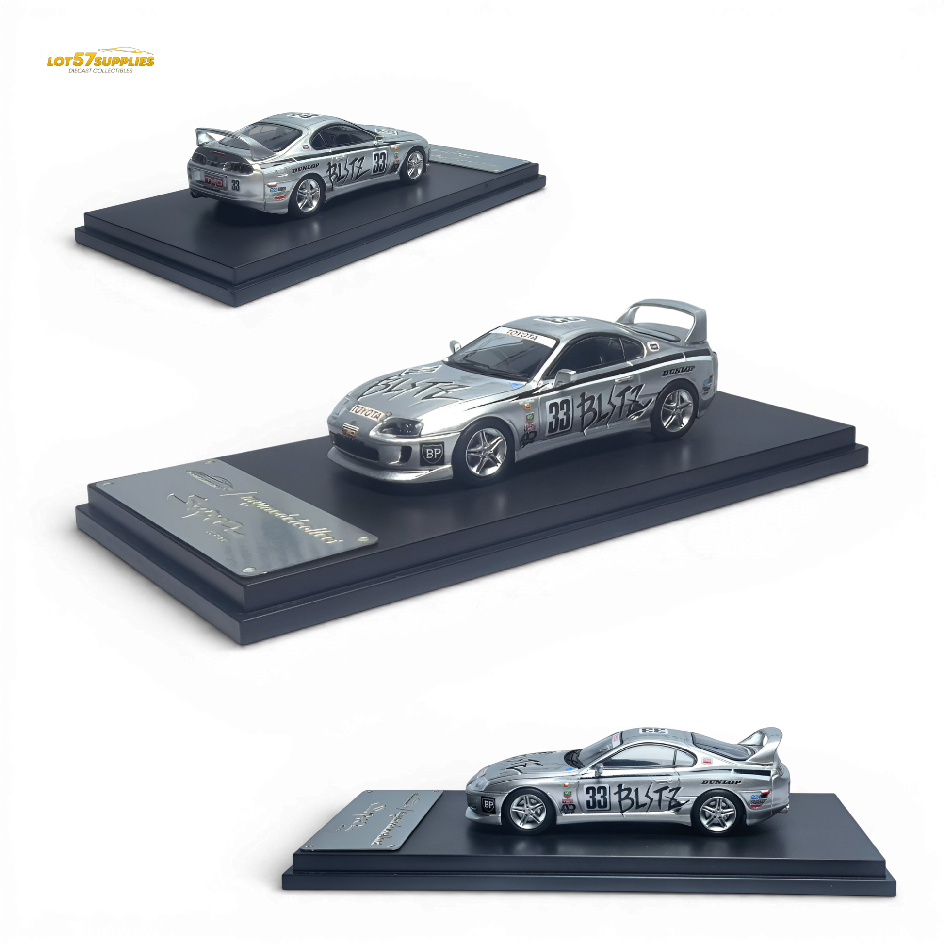 MC Toyota Supra JZA80 Silver BLiTZ Livery 1:64 Diecast Model