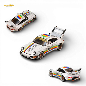 SW RWB 964 Wide-Body White Apple 1:64 scale diecast model car multiple angles