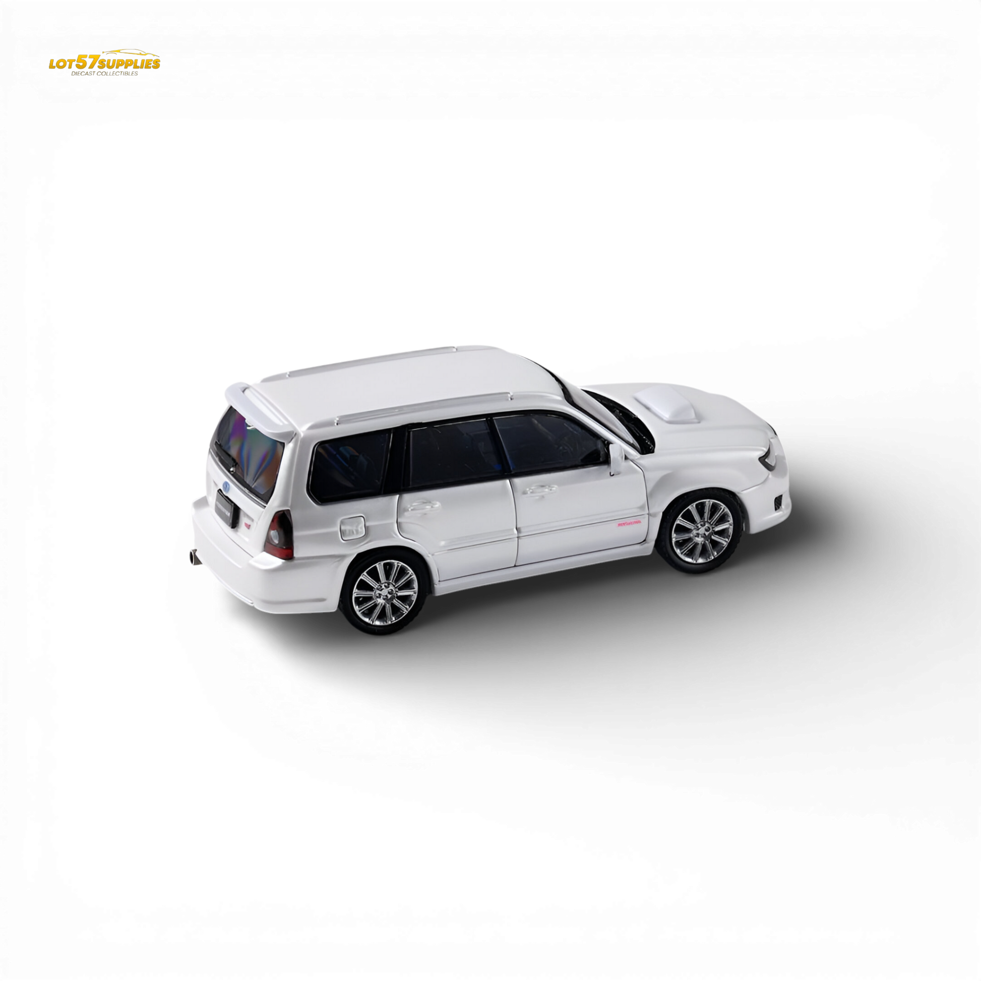 Fiberrun Subaru Forester SG9 Metallic White 1:64 Scale Diecast Model Front Quarter View