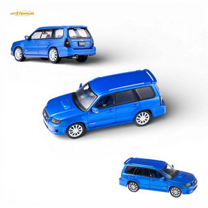 Fiberrun Subaru Forester SG9 Blue 1:64 Scale Diecast Model Multi Angle View