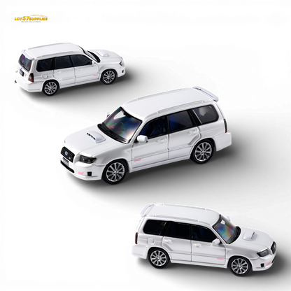 Fiberrun Subaru Forester SG9 Metallic White 1:64 Scale Diecast Model Side Profile