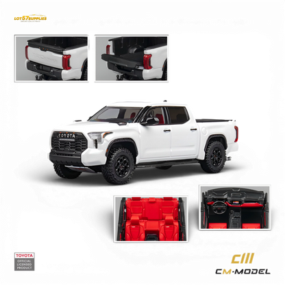 CM Model Toyota Tundra White 1:64 Scale Diecast Model Multi Angle View