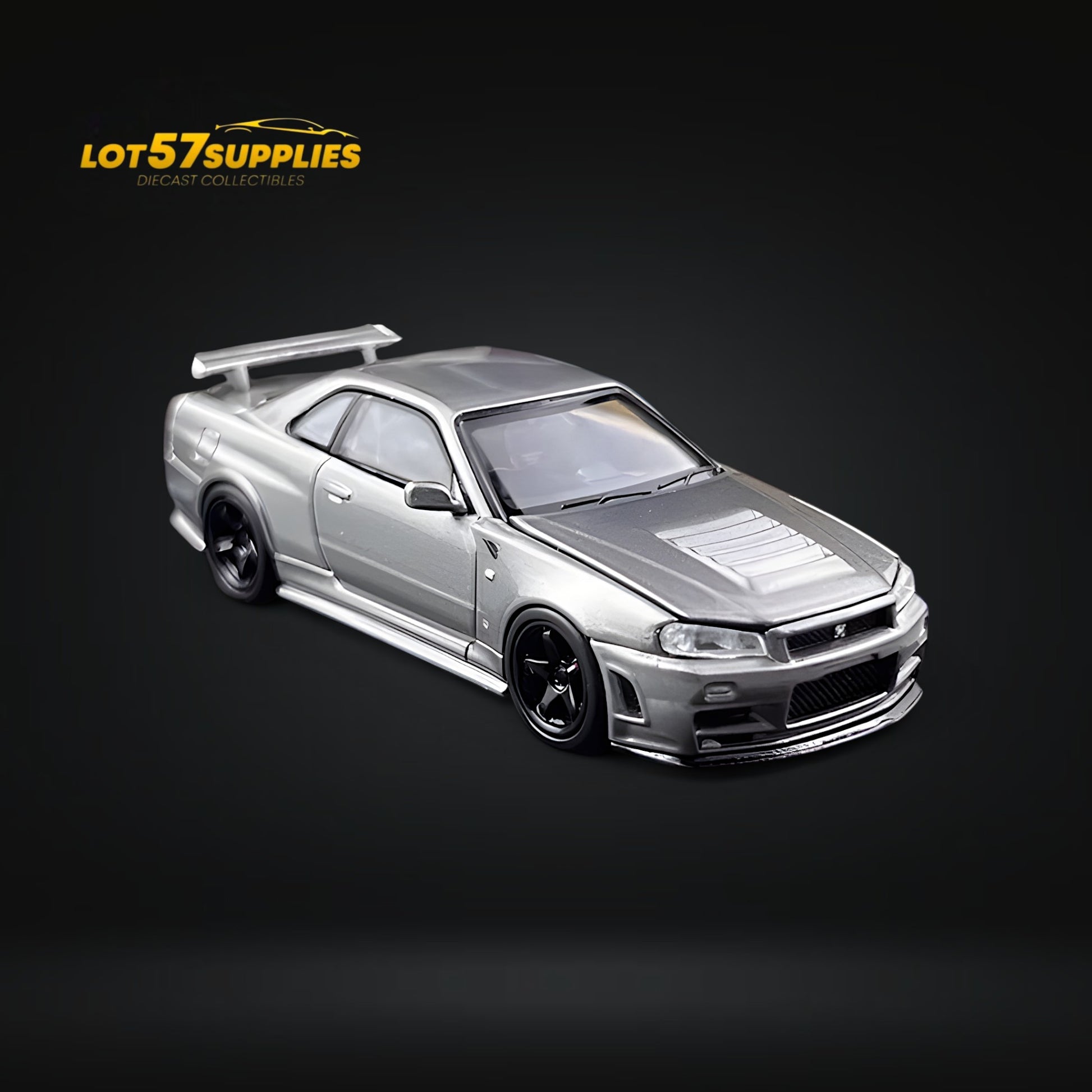 MOTORHELIX Nissan Skyline GT-R R34 Z-Tune CRS Version Grey Gun Metallic 1:64