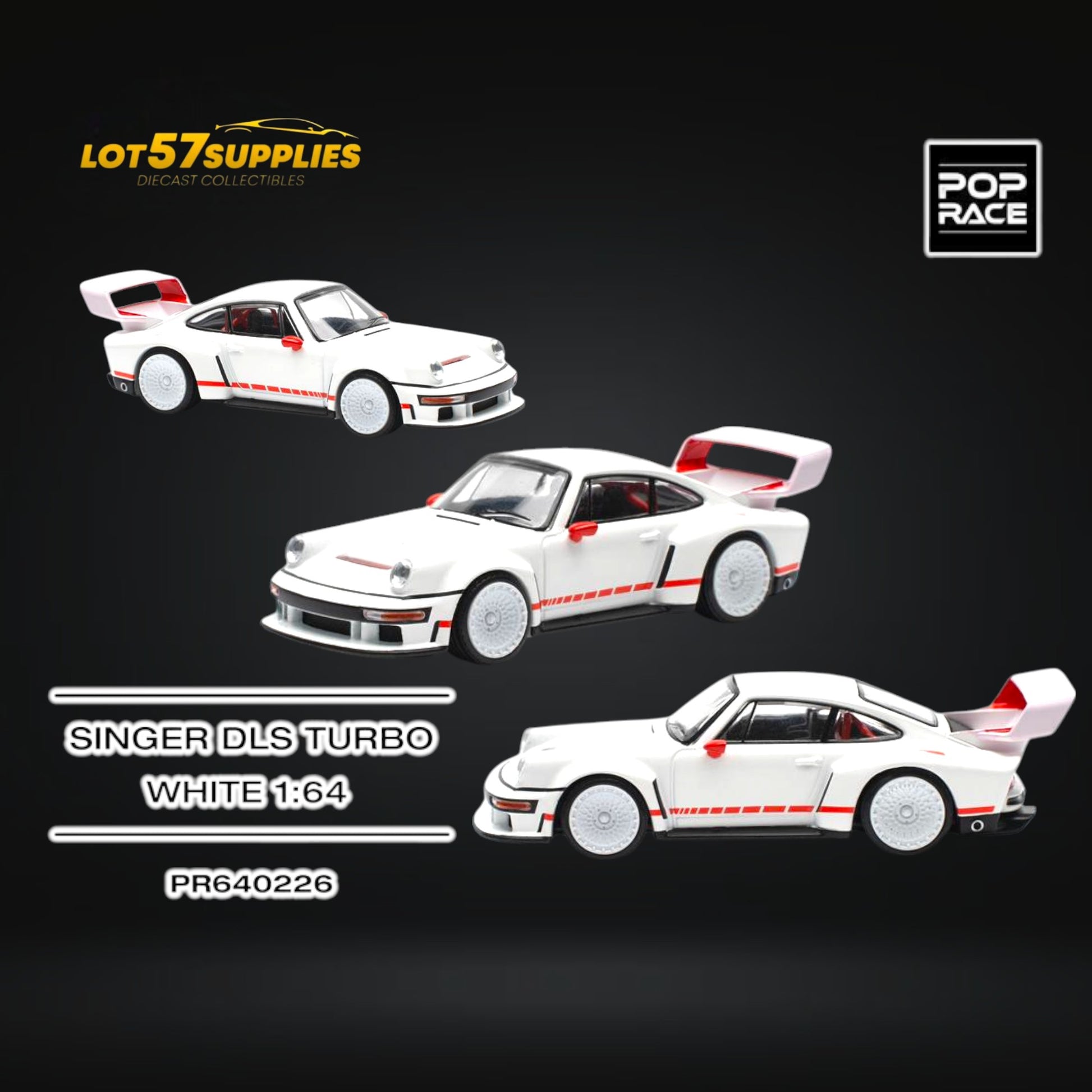 Pop Race Porsche Singer DLS Turbo White 1:64