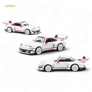 Pop Race Porsche Singer DLS Turbo White 1:64 Diecast Model