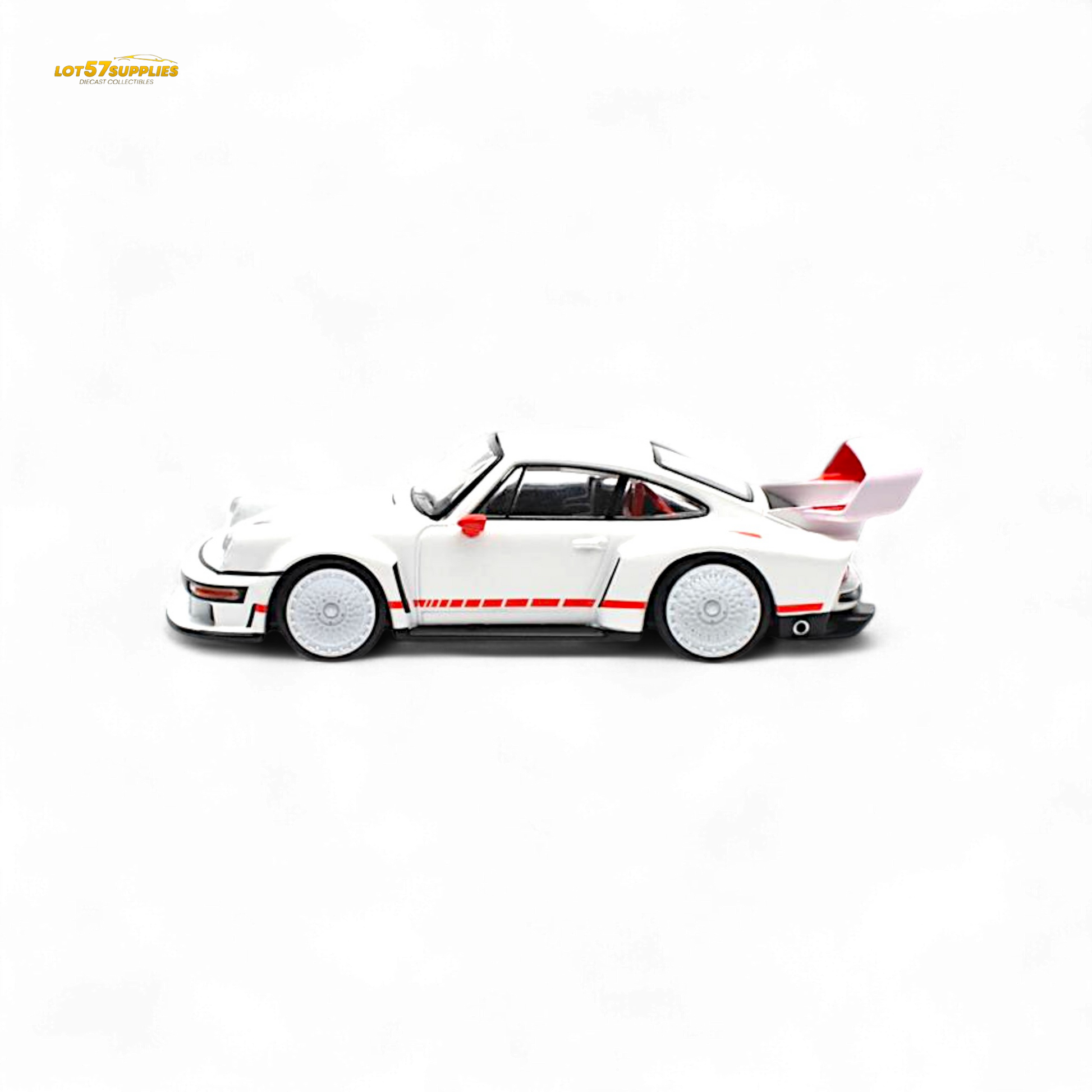 Pop Race Porsche Singer DLS Turbo White 1:64 Diecast Model