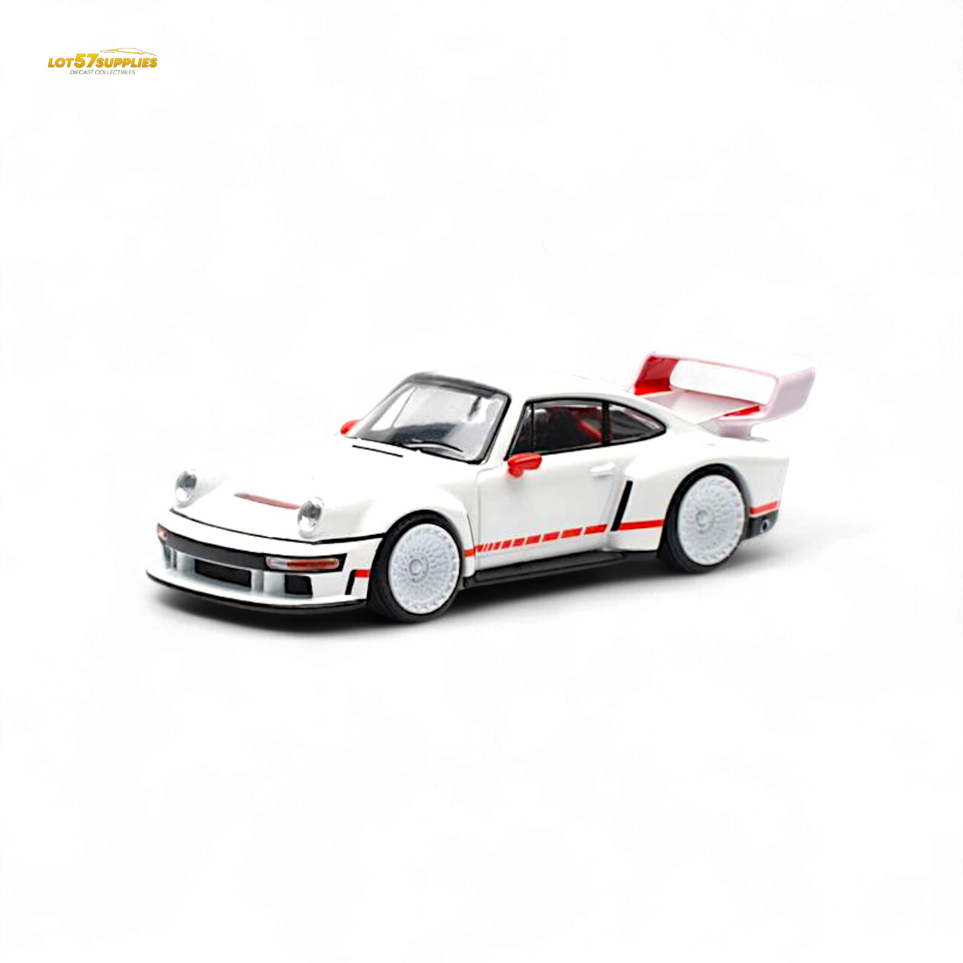 Pop Race Porsche Singer DLS Turbo White 1:64 Diecast Model