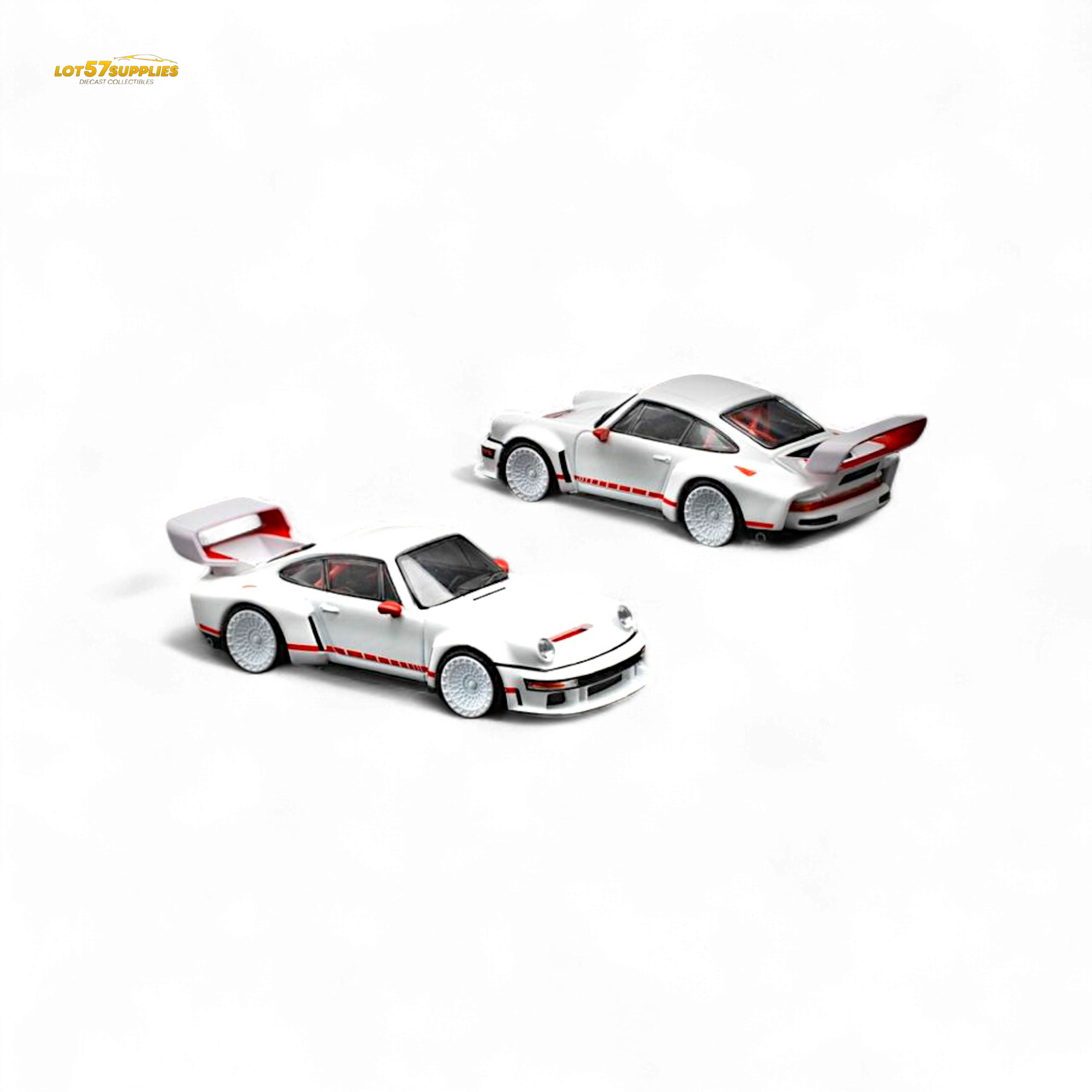 Pop Race Porsche Singer DLS Turbo White 1:64 Diecast Model