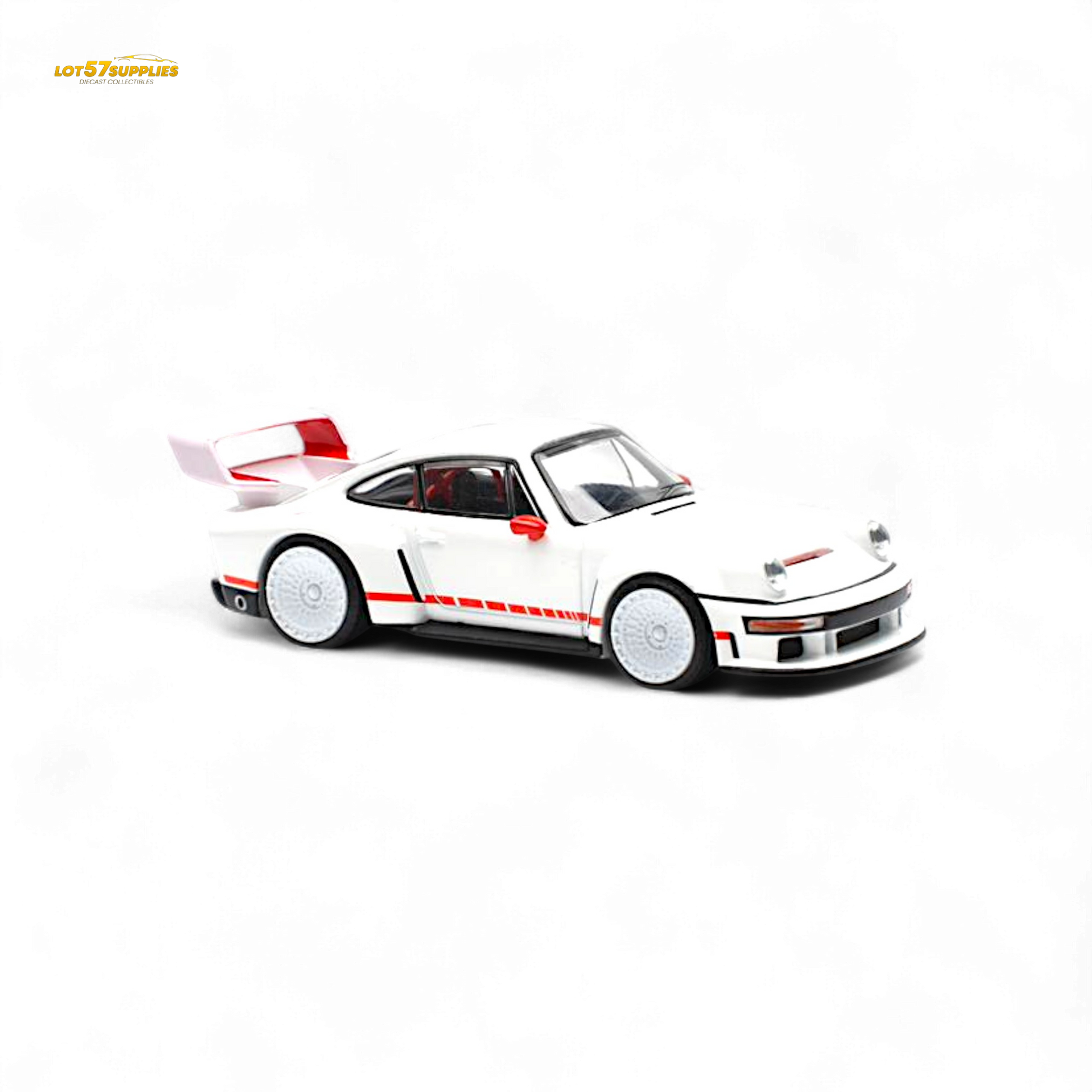 Pop Race Porsche Singer DLS Turbo White 1:64 Diecast Model