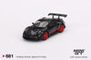 Mini-GT Porsche 911 (992) GT3 RS Black with Pyro Red #681 1:64 MGT00681