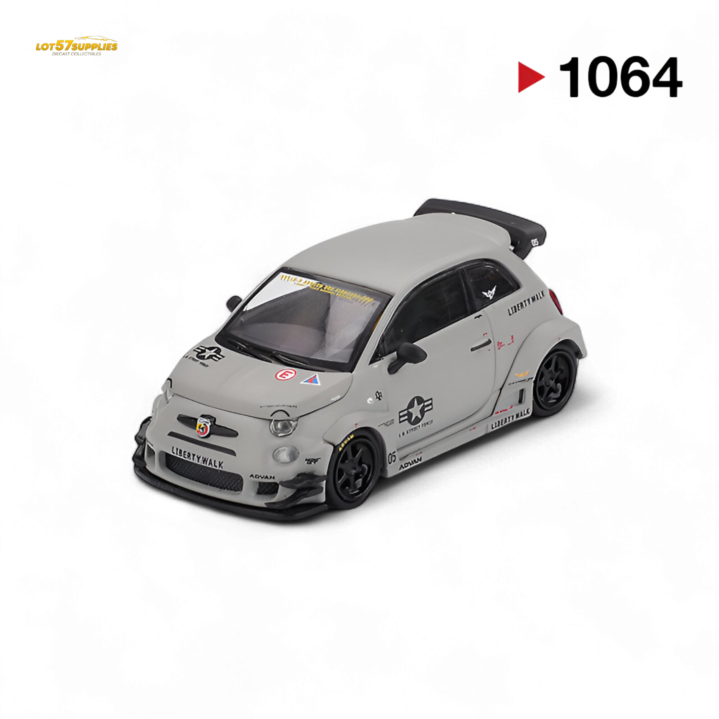 Mini-GT Abarth 595 LB-WORKS x Abas Works Grey MGT00995 1:64
