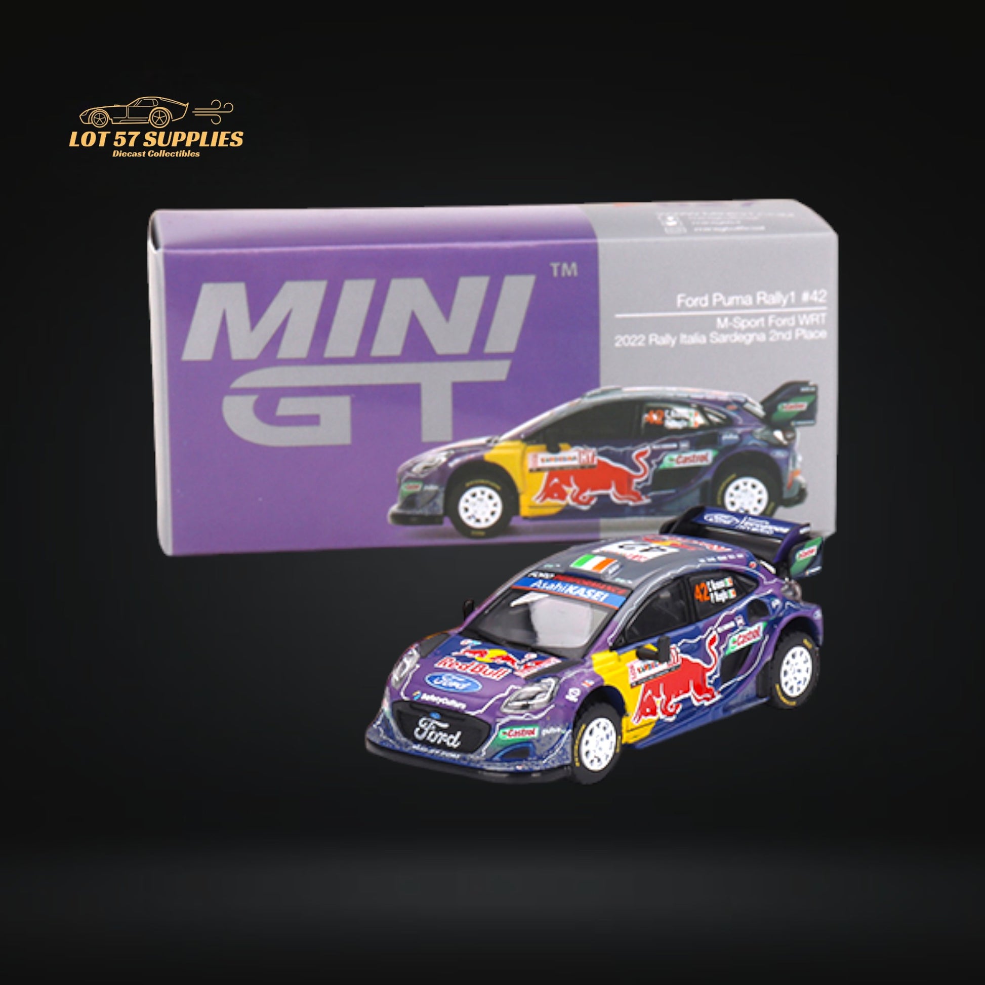 Mini-GT Ford Puma Rally1 #42 M-Sport Ford WRT 2022 #627 1:64 MGT00627