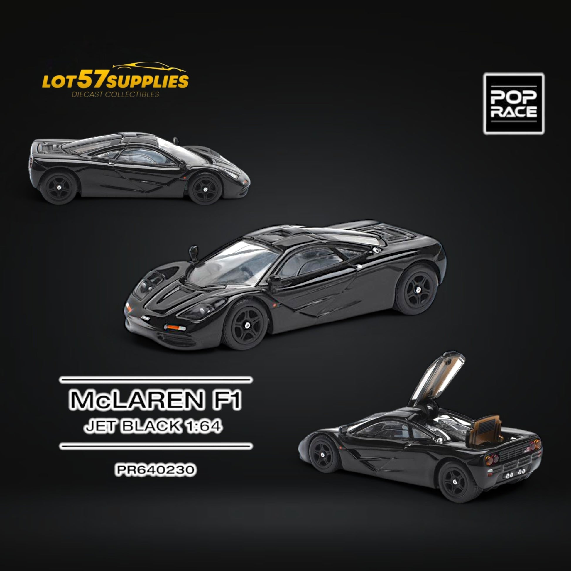 Pop Race McLaren F1 Jet Black 1:64