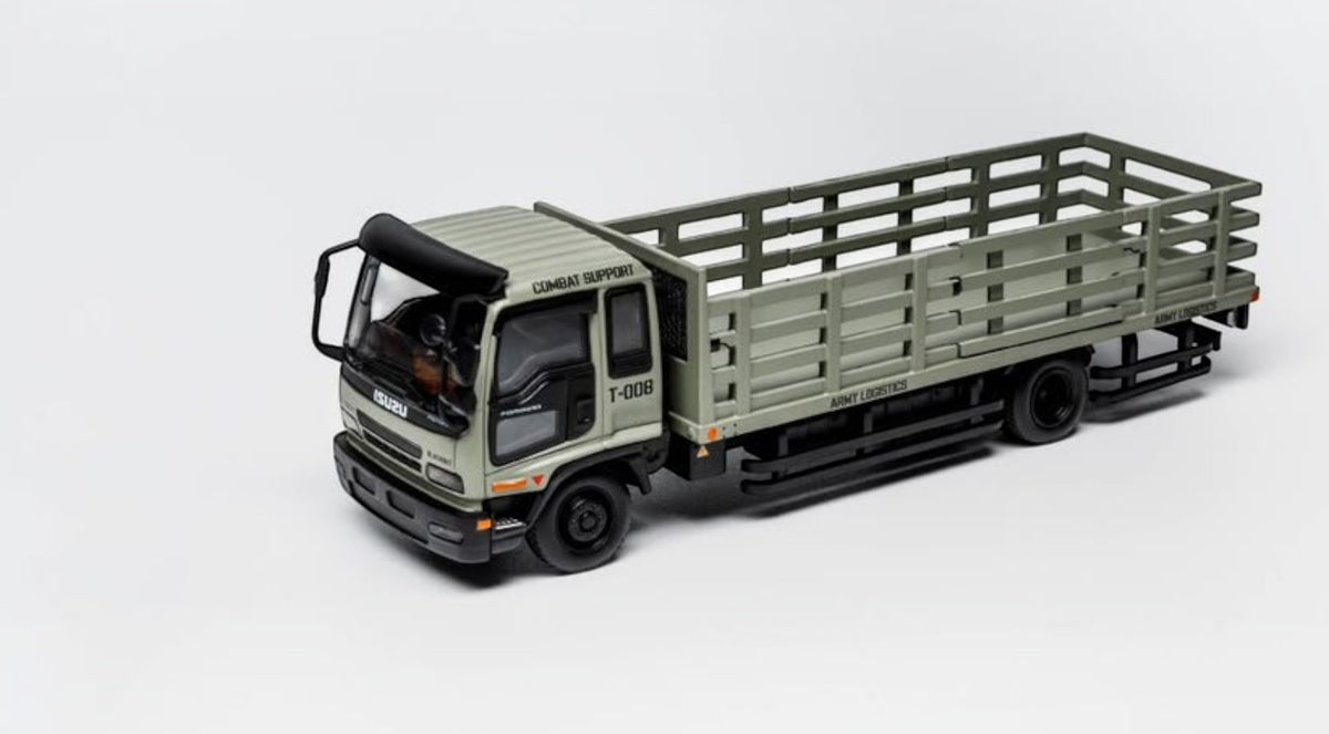 GCD Isuzu Forward Dropside Medium Duty Truck - Military Green (RHD) 1:64