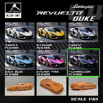 Alloy Art Lamborghini Revuelto Duke Modified CHAMELEON 1:64 diecast model, six-colour grid with Chameleon outlined