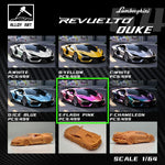 Alloy Art Lamborghini Revuelto Duke Modified FLASH PINK 1:64 diecast model, six-colour grid with pink highlighted