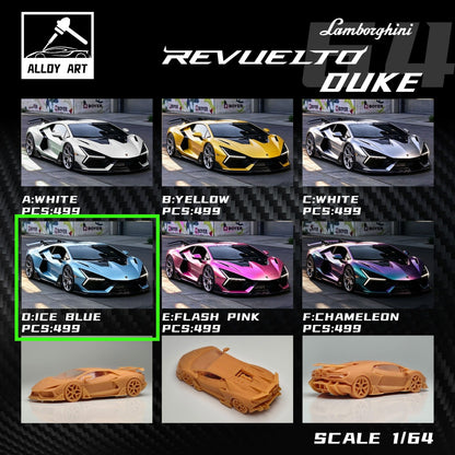 Alloy Art Lamborghini Revuelto Duke Modified ICE BLUE (Ltd 499) 1:64 diecast, colour chart with Ice Blue highlighted