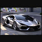 Alloy Art Lamborghini Revuelto Duke Modified Silver Gray 1:64 diecast, front three-quarter view of the real car with wing