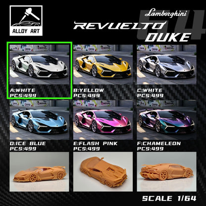 Alloy Art Lamborghini Revuelto Duke Modified WHITE (Ltd 499) 1:64 diecast, six-colour grid with resin prototypes