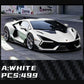 Alloy Art Lamborghini Revuelto Duke Modified WHITE (Ltd 499) 1:64 diecast, front three-quarter view with rear wing