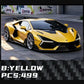 Alloy Art Lamborghini Revuelto Duke Modified YELLOW 1:64 diecast, front three-quarter view with rear wing