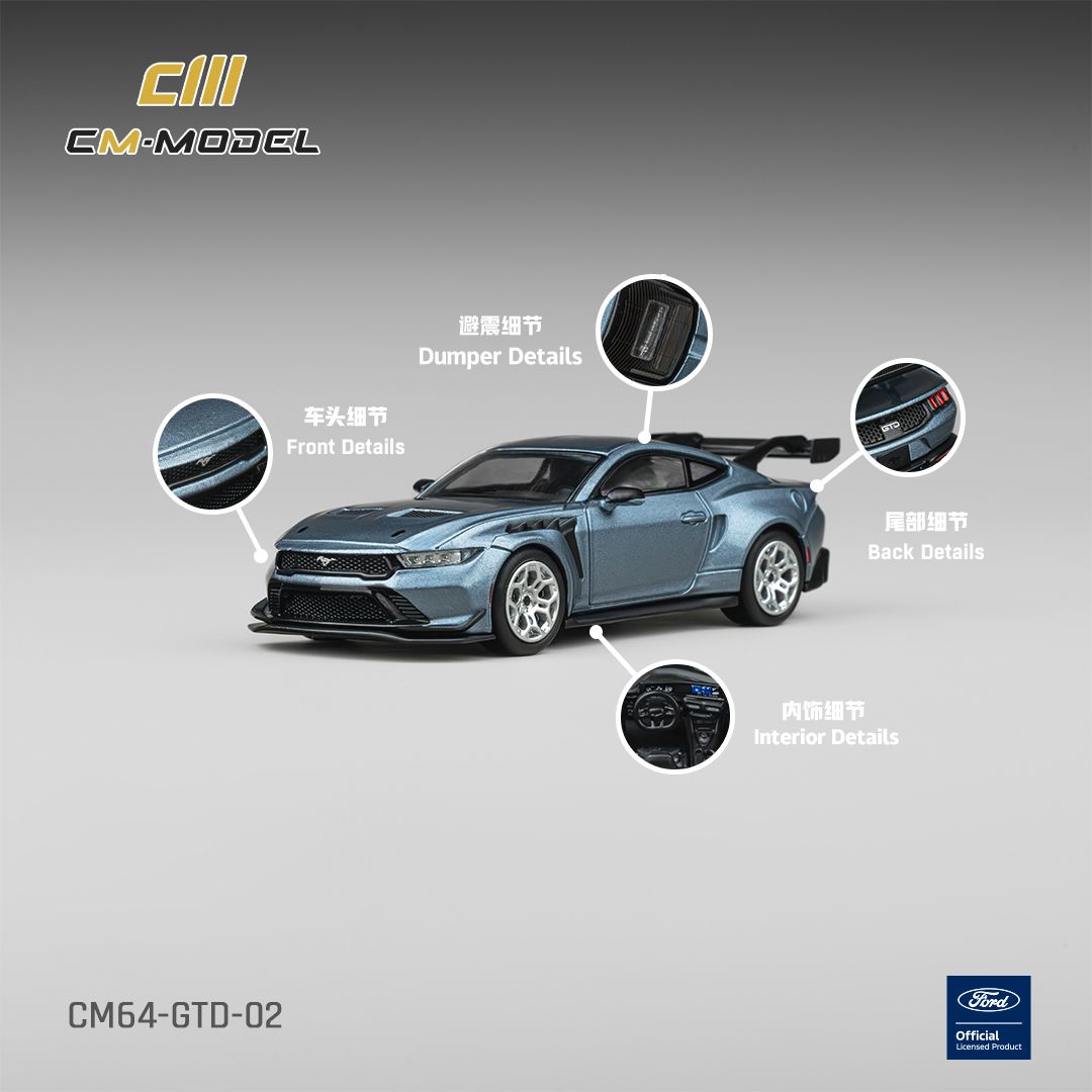(Pre-Order) CM Model Ford Mustang GTD - Indulgent Blue 1:64