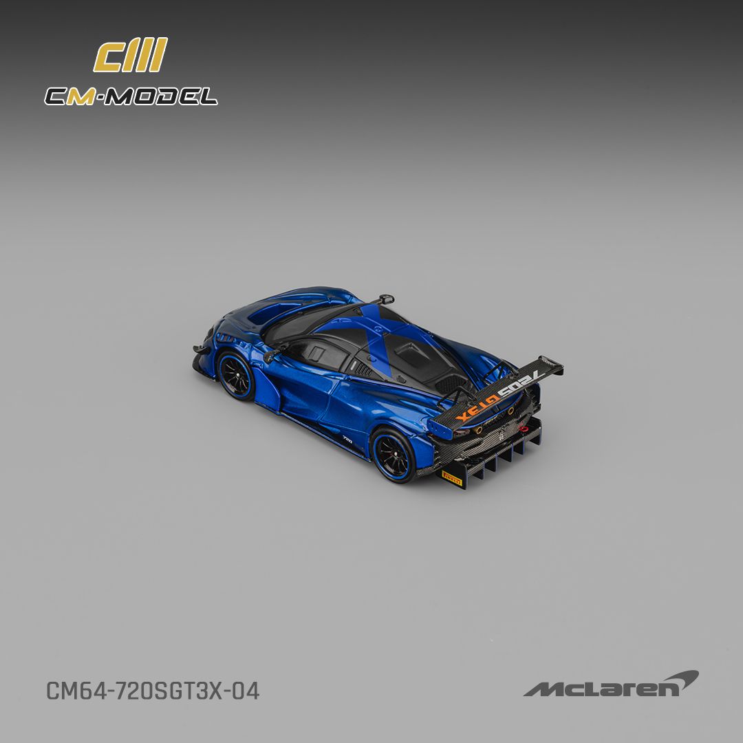 (Pre-Order) CM Model McLaren 720S GT3X - Aurora Blue 1:64