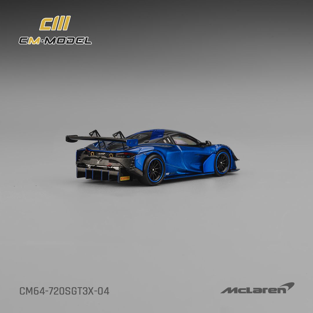 (Pre-Order) CM Model McLaren 720S GT3X - Aurora Blue 1:64