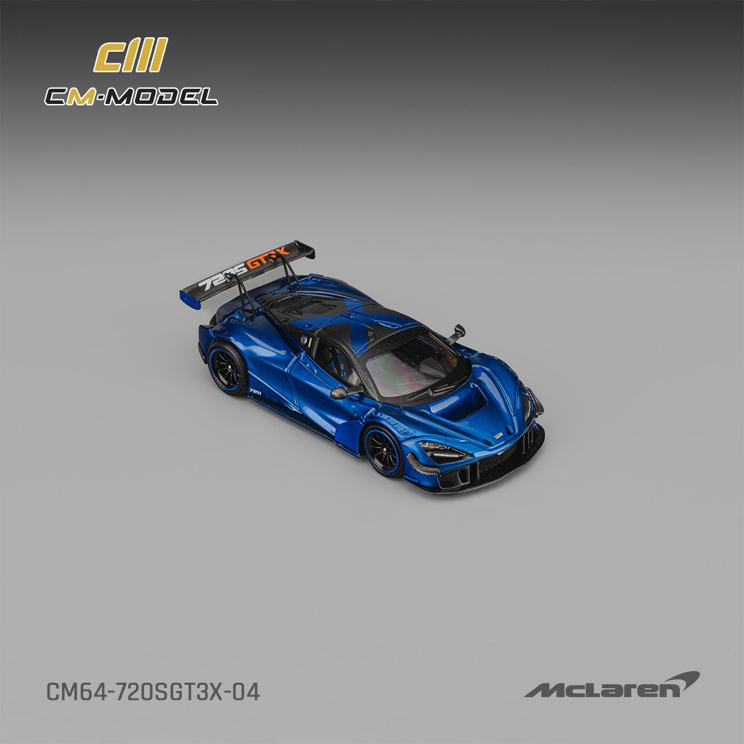 (Pre-Order) CM Model McLaren 720S GT3X - Aurora Blue 1:64