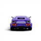 DeepMaker Lamborghini Countach 5000S 1:64 in Viola Salchi purple, straight-on rear view with taillights, engine louvres and quad exhaust.