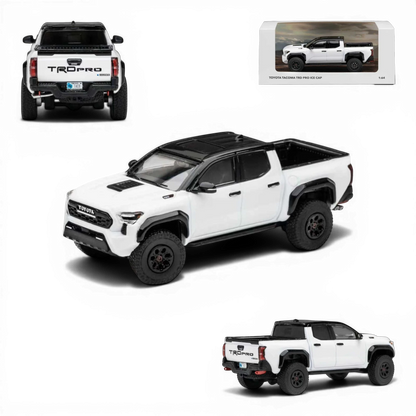 DiecastTalk x GCD Toyota Tacoma TRD PRO (4th Gen) Ice Cap White LHD 1:64