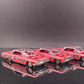 Side view of three Gypsy Rose Impala hardtops in a row on a mirror base