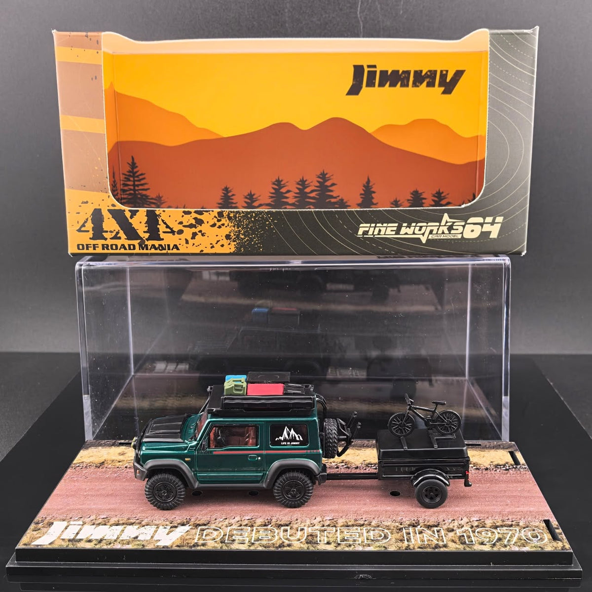 (Pre-Order) Fine Works64 Modified Suzuki Jimny Model - Emerald Metallic Green (Ltd 999) 1:64