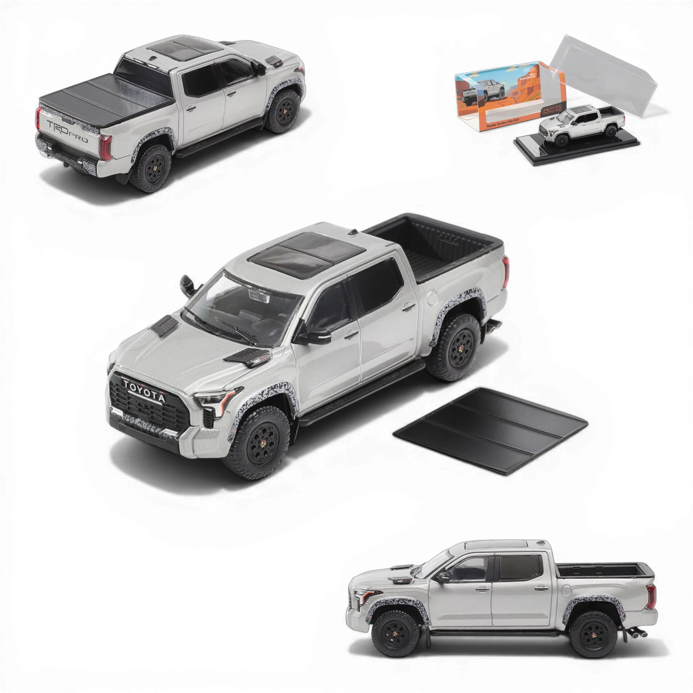 GCD Toyota Tundra - Silver (LHD) w/ Accessories 1:64